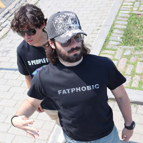 Fatphobic funny gym tshirt with chrome letters